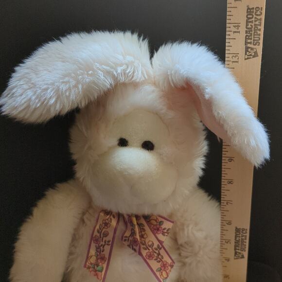 Vintage Gund Rare Pink Easter Bunny Floral Bow Plush Lovey Stuffed Animal Rabbit - Picture 5 of 5